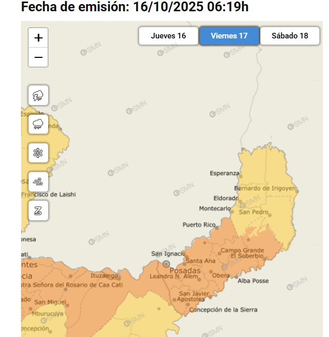 ituzaingó alerta naranja