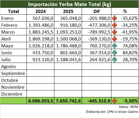 Yerba mate: “Las importaciones representan solo el 3,4 % del consumo interno; el verdadero problema es la concentración” 9 castro4 - 8