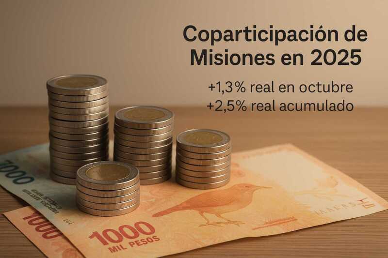 Coparticipación: Misiones creció más en el NEA en octubre, pero sigue siendo la que menos fondos recibe misiones