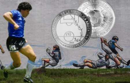 El Banco Central homenajea el gol de 1986 con una moneda pero omite a Diego Maradona moneda