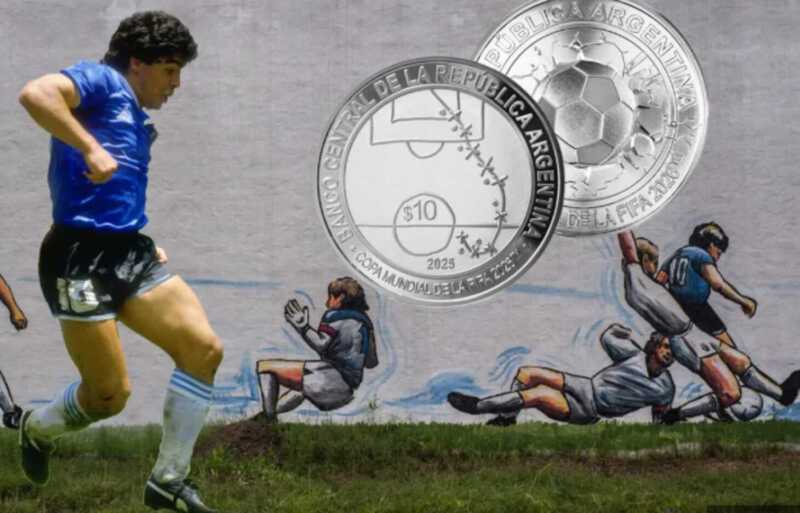 El Banco Central homenajea el gol de 1986 con una moneda pero omite a Diego Maradona moneda
