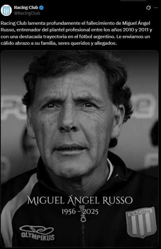 “El Señor fútbol” El homenaje de los clubes a Miguel Ángel Russo 7 racing russo - 6