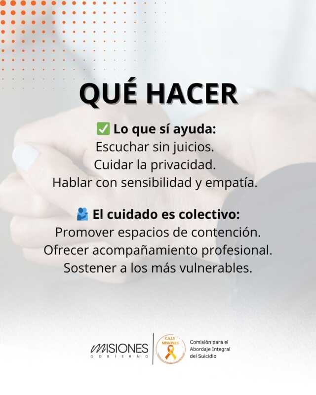 “Hablar salva vidas”: Misiones refuerza la prevención del suicidio tras dos casos recientes 3 suicidio