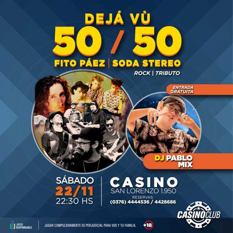 Noviembre comienza a despedirse del Casino Club con artistas del primer nivel 6 25 11 22 DEJA VU DJ PABLO MIX Flyer Feed 1 - 5