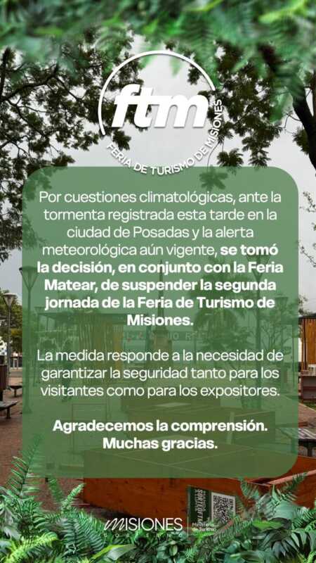 La tormenta obligó a suspender la Feria de Turismo de Misiones 3 Feria