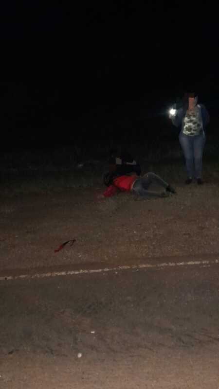 Hipólito Yrigoyen: colisión entre Zanella 110 y peatona terminó con dos lesionados