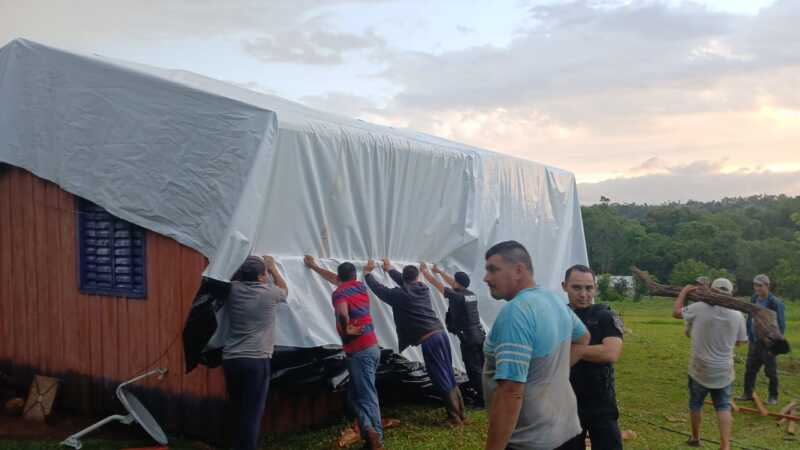 Temporal y granizo dejó casas destruidas en colonias rurales de El Soberbio el soberbio