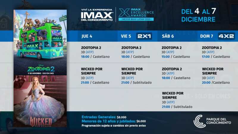 Cine, magia y música: diciembre comienza con estrenos fuertes en el IMAX