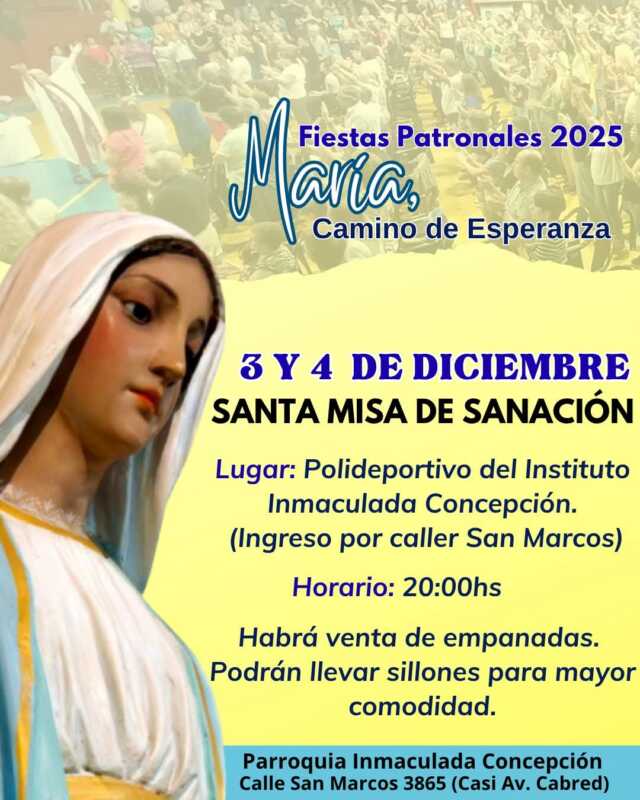 “María, camino de Esperanza”: dos días de misa de sanación por las Fiestas Patronales en Posadas 2 fiestas patronales posadas