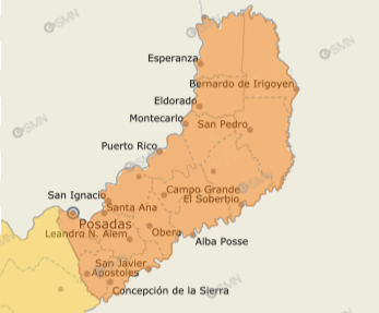 Misiones: ya rige el alerta naranja por tormentas intensas y ráfagas de viento 2 mapa alertas e1765797458956 - 1