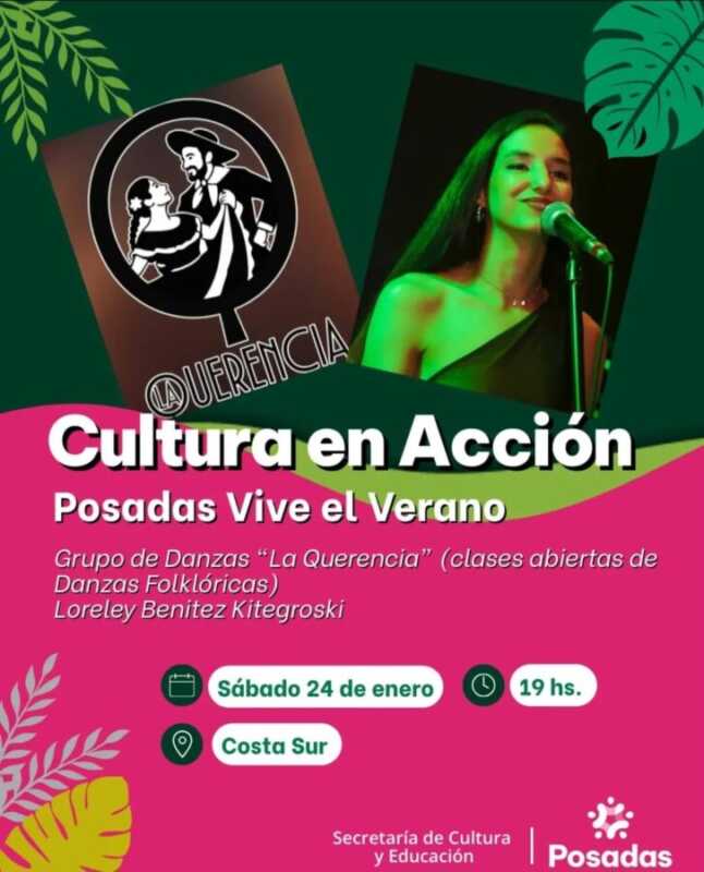 Posadas celebra el verano con música y danzas folklóricas en la Costa Sur