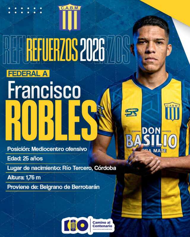 Bartolomé Mitre acordó la incorporación del delantero Javier Peñaloza y Francisco Robles. El Auriazul continúa fortaleciendo su plantel de cara al inicio del Torneo Federal A, que comenzará en marzo.