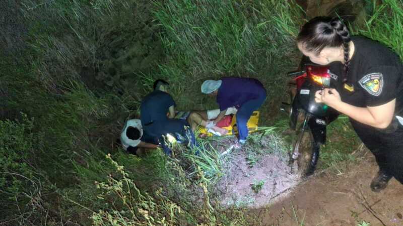 Profundidad: despiste de motocicleta dejó a una mujer lesionada en la Ruta Provincial 204
