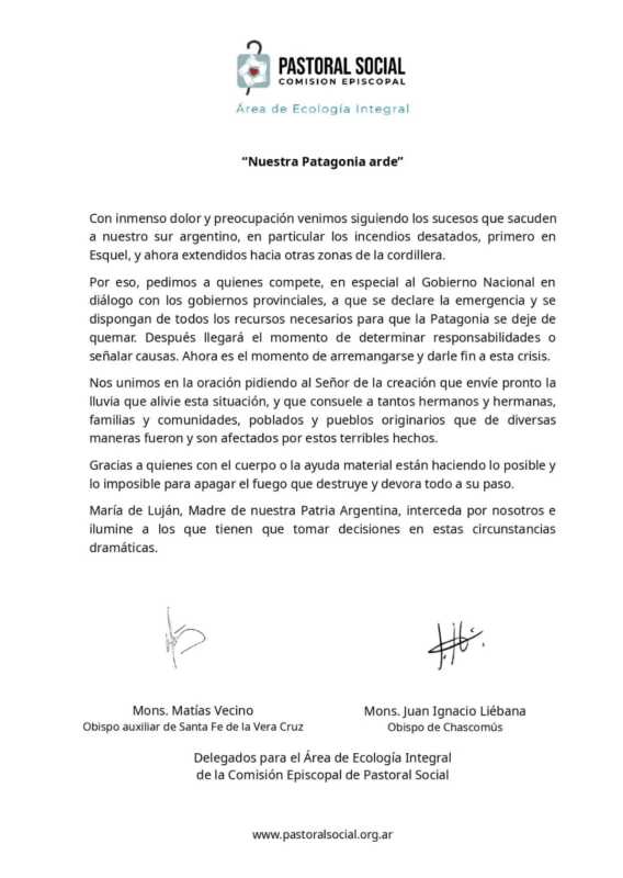 Emergencia ambiental: la Pastoral Social reclamó respuestas urgentes