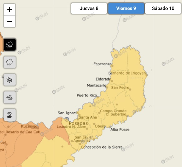 alerta en Misiones