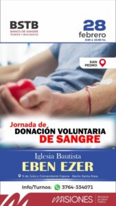 Durante febrero, el Banco de Sangre de Misiones despliega colectas voluntarias en distintos puntos de la provincia para fortalecer la red sanitaria y garantizar sangre segura.