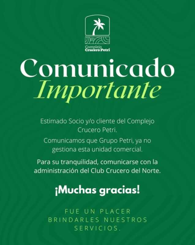 Grupo Petri dejó de prestar servicios en el Club Crucero del Norte: los motivos 2 grupo petri