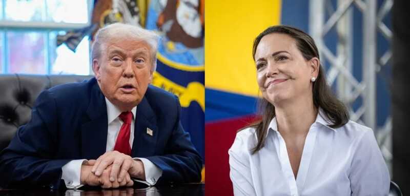 Trump advirtió que va por Groenlandia y lanzó amenazas tras su frustración por el Nobel 1 corina machado trump venezuela