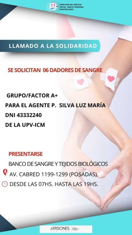 Piden donantes de sangre para una penitenciaria herida en grave choque en Posadas 1 posadas