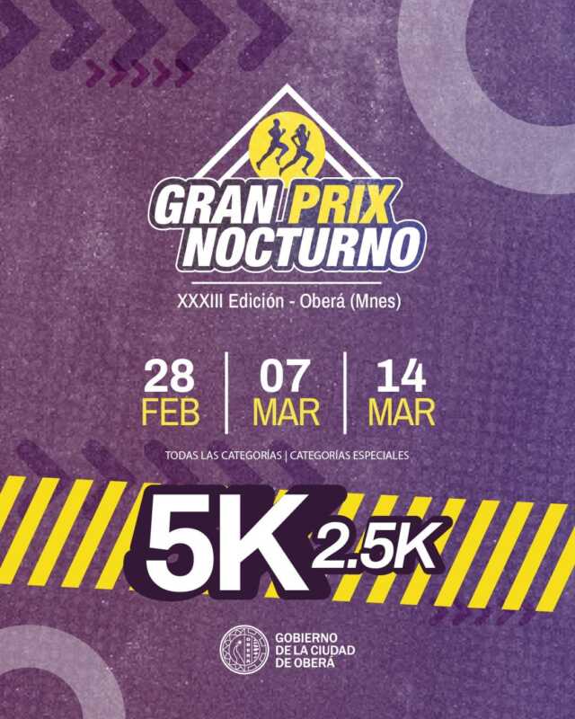 Oberá confirmó el calendario del tradicional Gran Prix Nocturno y se prepara para tres noches de atletismo urbano 2 La ciudad de Oberá se prepara para vivir tres noches de deporte, competencia y encuentro comunitario.