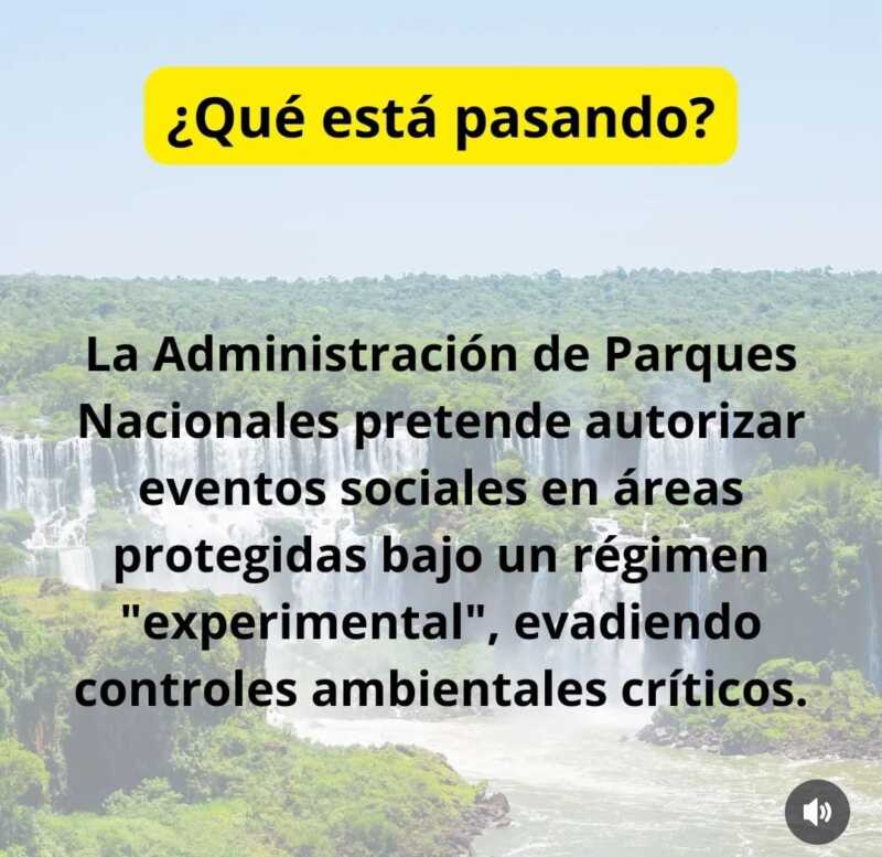 Orembaé llevó a la Justicia la resolución que habilita microeventos en uno de los sectores más sensibles del Parque Iguazú.