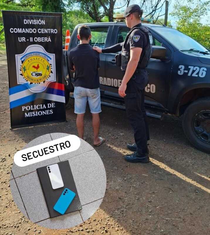 Oberá: lo sorprendieron mientras cargaba el celular robado y terminó detenido 3 robo celular - 2