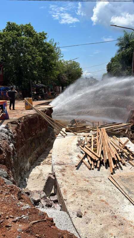 rotura acueducto y sin agua zona oeste posadas