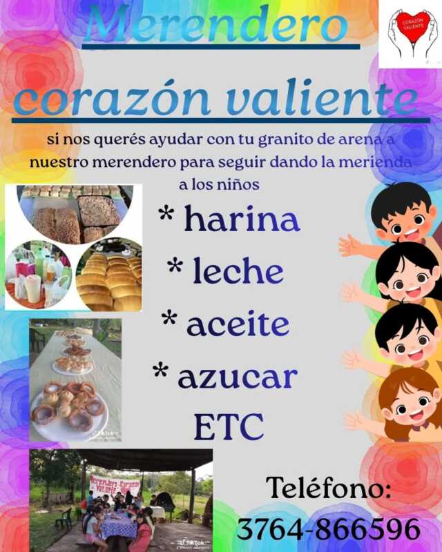 Merendero Corazón Valiente: el trabajo de cinco mamás “a pulmón” 3 Garupá: el merendero Corazón Valiente asiste a 60 chicos