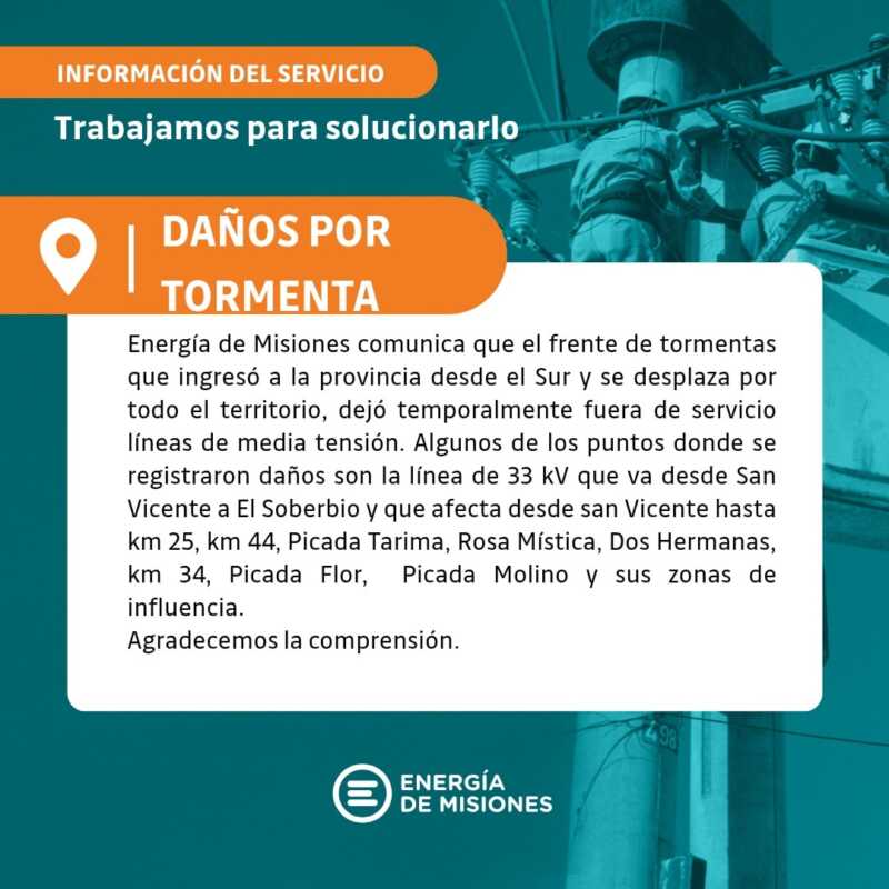 Energía de Misiones trabaja para restablecer el servicio tras el fuerte temporal 5 634672697 1384663457030142 6984209265997129908 n - 4