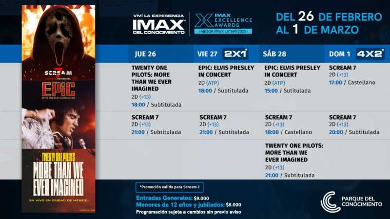 IMAX del Conocimiento: rock y terror para cerrar febrero 6 Cartelera IMAX 2 1 - 5