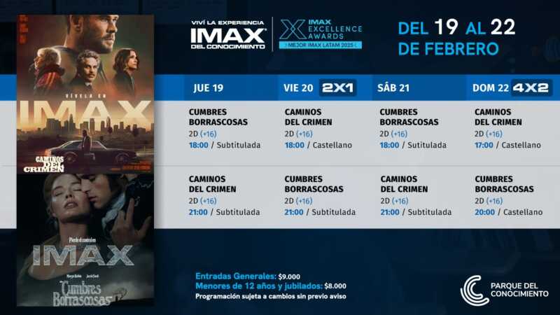 Thriller y romance trágico renuevan la cartelera del IMAX