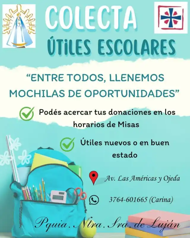 “Llenemos las mochilas de oportunidades”: parroquia de Garupá impulsa una colecta de útiles escolares 3 colecta caritas - 2