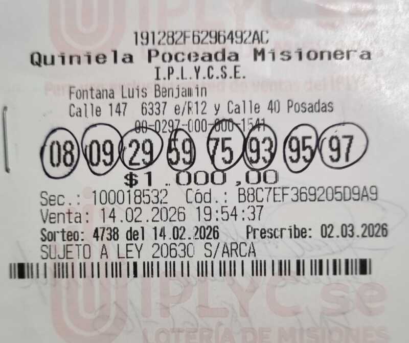 Un posadeño ganó más de 327 millones en la Poceada y destinará el premio a saldar deudas poceada