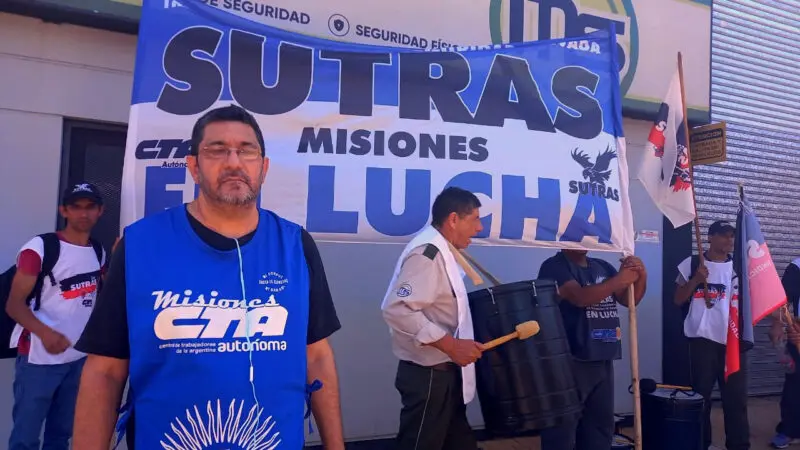 Seguridad privada en crisis: denuncian jornadas extensas y sueldos de 320 mil pesos 4 reclamo de empleados de seguridad del Sutras por los sueldos de hambre sergio soria.jpg - 3