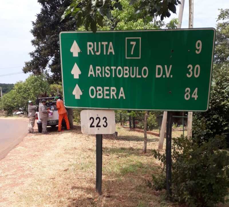 Instalaron nueva cartelería en la ruta provincial 223 3 ruta