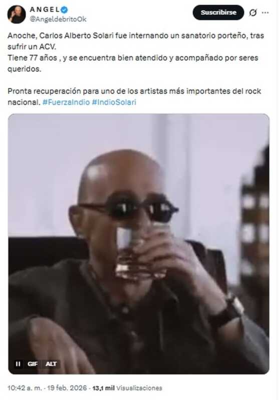 Desmienten la internación del Indio Solari tras versiones sobre su salud 1 indio