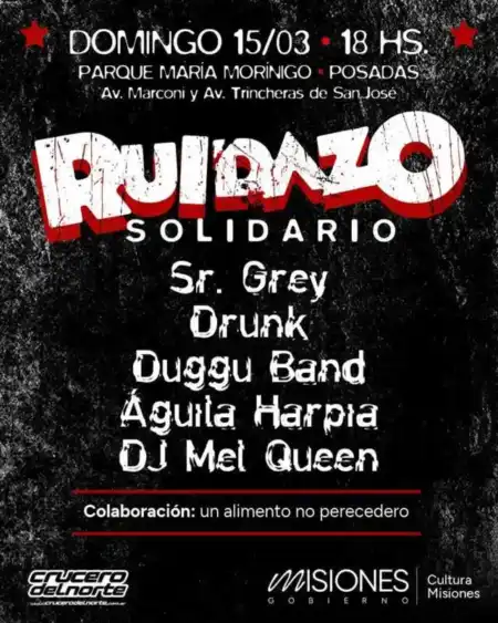 Ruidazo Solidario: rock y ayuda comunitaria este domingo en el Parque María Morínigo 20260310 ruidazo0.jpg 1 - 4