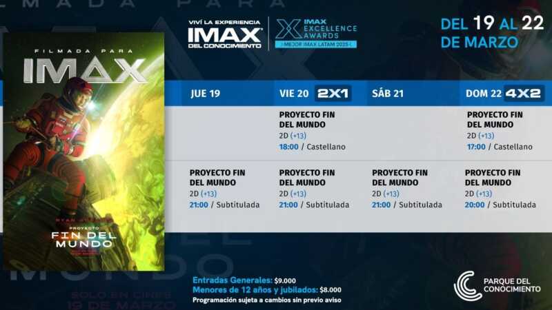 IMAX: Ciencia ficción en pantalla gigante: llega “Proyecto: fin del mundo” 