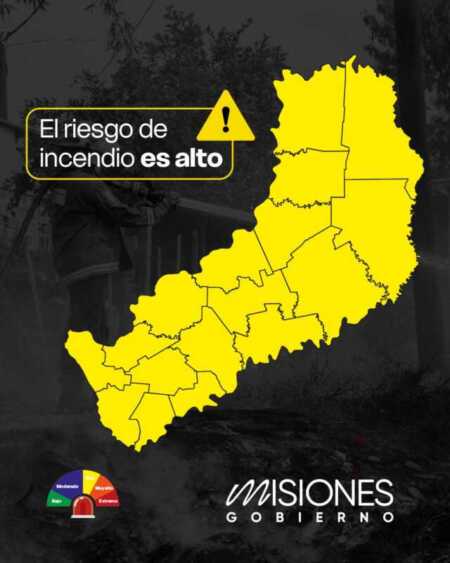Misiones en alerta por alto riesgo de incendios: piden evitar quemas en toda la provincia Misiones