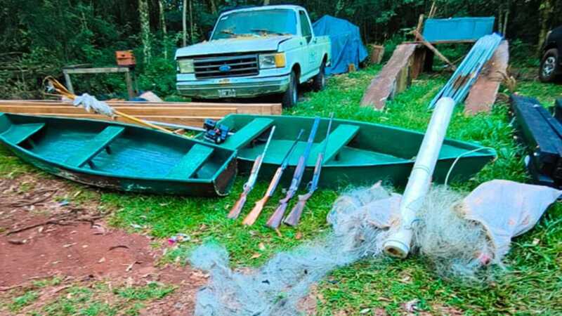 Guardaparques desarticularon campamentos ilegales y secuestraron armas y explosivos en la Biosfera Yabotí Guardaparques Reserva Yabotí