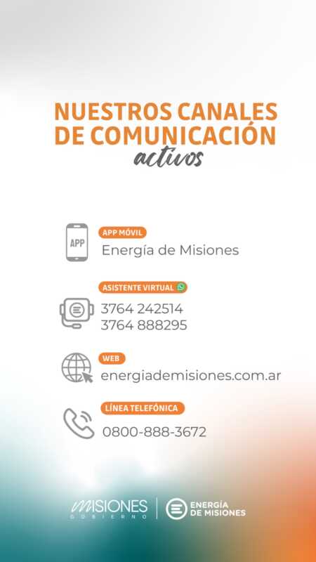 A través de su app, sitio web y WhatsApp, Energía de Misiones permite gestionar reclamos, consultar consumos y pagar facturas sin salir de casa.