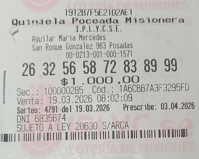 Un comerciante de Posadas ganó más de 86 millones en la Poceada tras una semana guiada por la intuición.