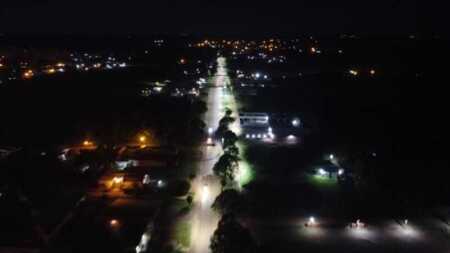 Alem inauguró 2.000 metros de alumbrado LED sobre la Ruta 4 Alem
