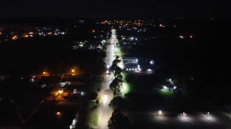 Alem inauguró 2.000 metros de alumbrado LED sobre la Ruta 4 Alem