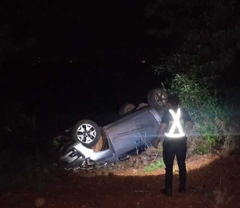 Despiste y vuelco en la Ruta Provincial 211 dejó un herido Despiste