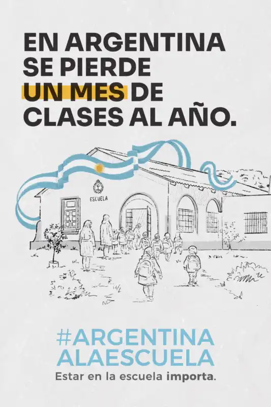“Se pierde un mes de clases por año”: alerta por el deterioro del tiempo escolar en Argentina 2 Flyer Campana Nacional por el Tiempo Escolar - 1