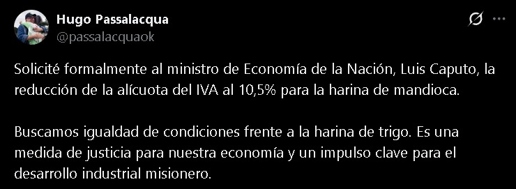 Misiones pidió a Nación bajar el IVA a la harina de mandioca para equiparar condiciones con el trigo 1 Misiones