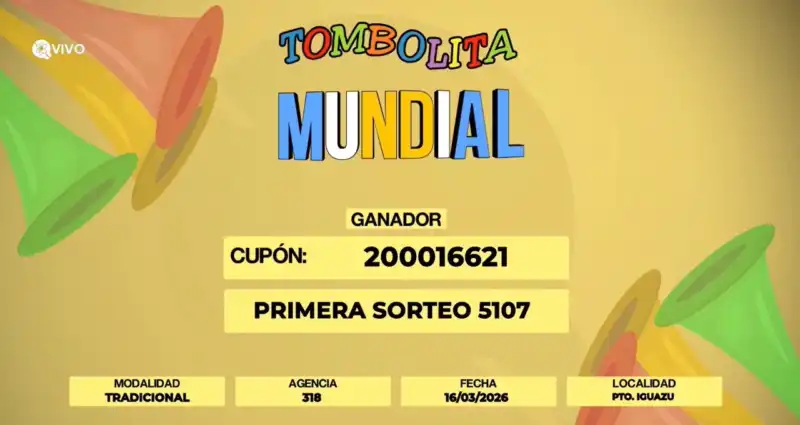 Iguazú: María ganó el primer kit mundialista de la Tombolita 3 Iguazú: una mujer ganó el primer kit mundialista de la Tombolita
