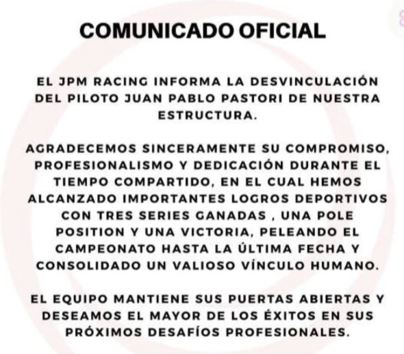 El misionero Juan Pablo Pastori no seguirá con el JPM Racing en el Turismo Nacional 4 WhatsApp Image 2026 04 07 at 17.39.52 - 3