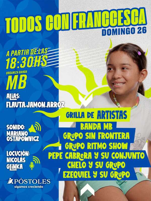 Apóstoles: convocan a una jornada solidaria para ayudar a una niña con leucemia 6 WhatsApp Image 2026 04 21 at 19.15.05 - 5